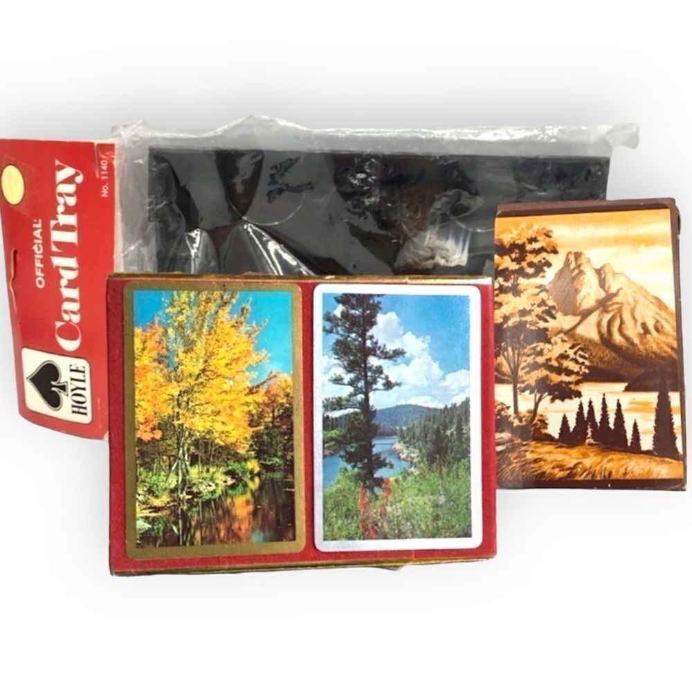 Hoyle Congress Boulevard Mountain Scenes Nature Playing Card Tray Bundle